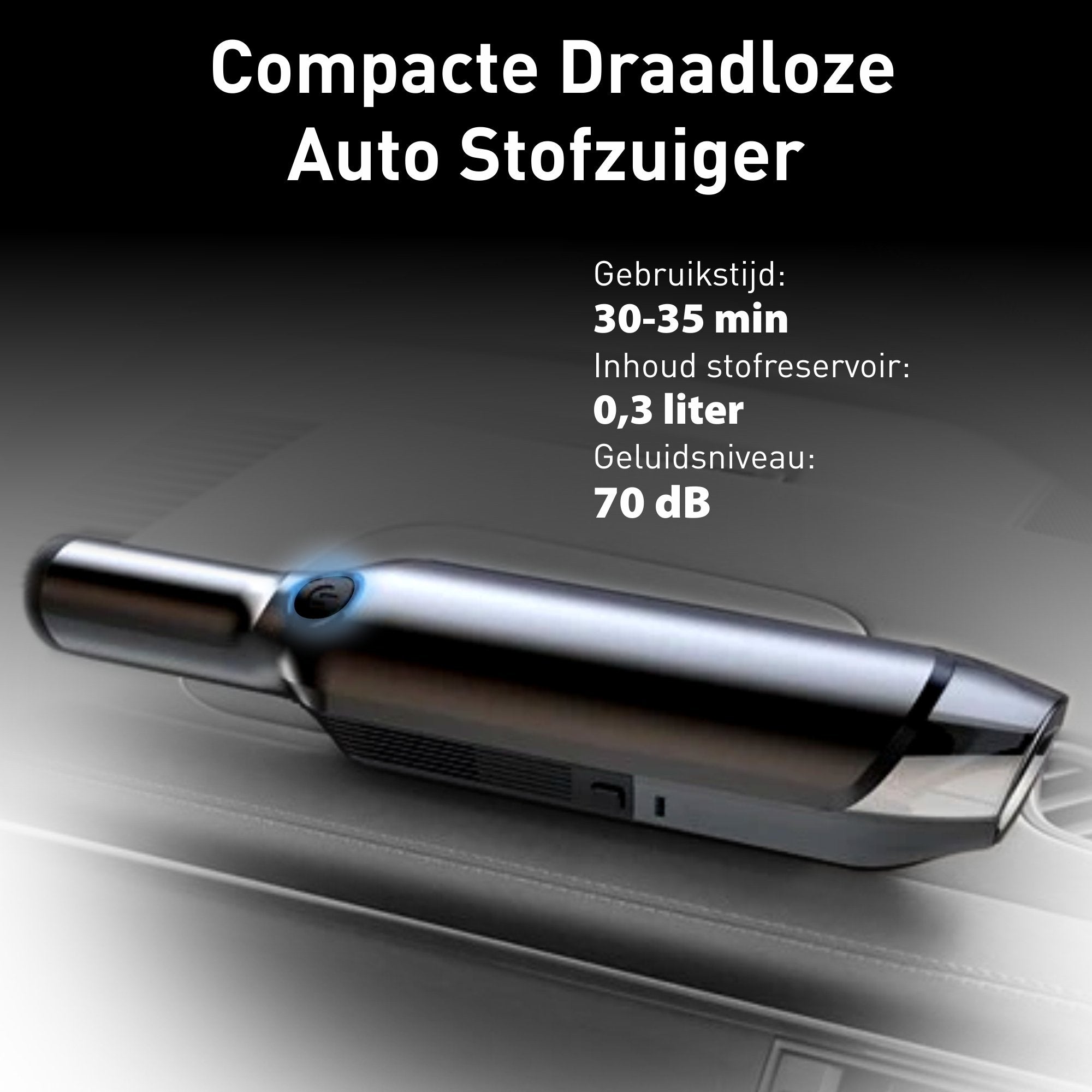 CleanPro™ Compacte Draadloze Auto Stofzuiger